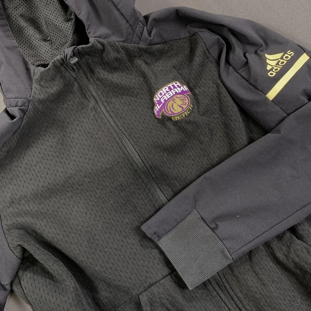 North Alabama Lions Jacket Womens MD‎ Black NCAA Volleyball Full Zip Adidas UNA
